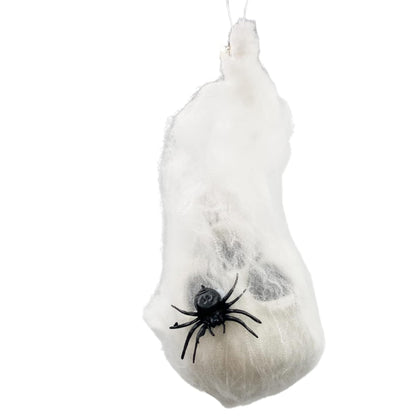Needzo Halloween Decoration Hanging Spider Egg Sacs, Haunted House Decor, 7 Inches (Pack of 2)