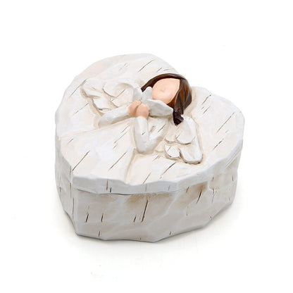 Hodao Angle Figurines Keepsake Box Decorations For Home Living Room Table Sculpted Hand-Painted Memorial Keepsake Box Love And Peace Gifts Jewelry Decor Birthday Gifts For Mom, Grandma