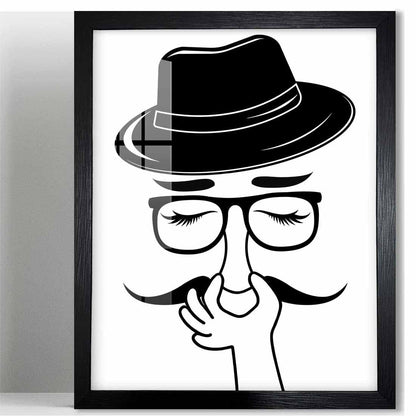Biufo Humorous Bathroom Wall Art Poster, Bad Smell Minimalistic Canvas Print Art Decor, Bathroom Restroom Wall Decor (10L x 8W, Framed)