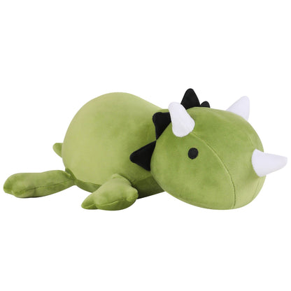 SQEQE Weighted Dinosaur Plush, Anxiety Weighted Stuffed Animals, Weighted Dinosaur Plushie Weighted Dino Throw Pillows for Kids Adults Green 25CM