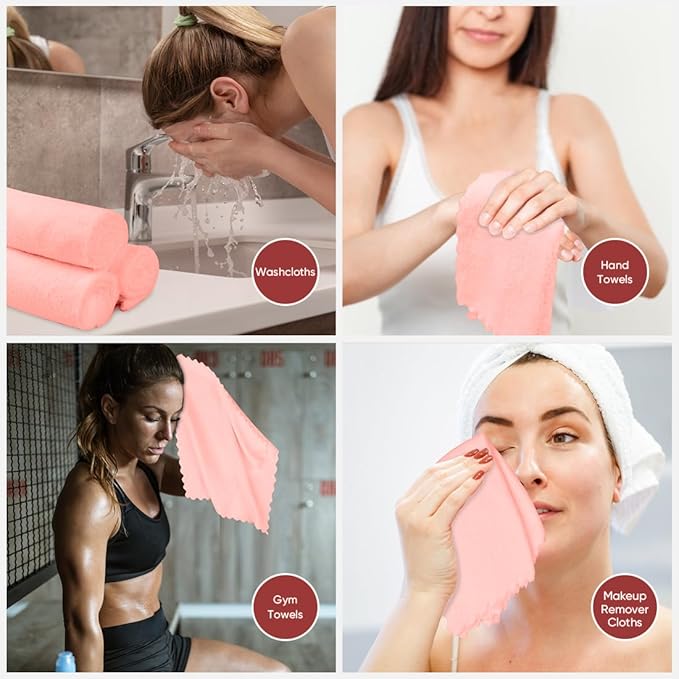 Orighty Ultra Soft Washcloths 48 Pack, Premium Microfiber Towel Sets 12 x 12