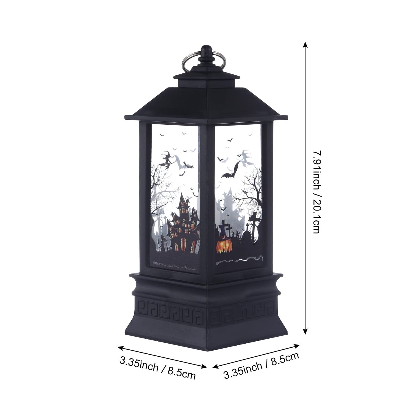 2 Pcs Halloween Decor Lantern,7.9x3.3in Portable LED Candle Lantern,Simulation Candle Flashing for Outdoor Indoor Halloween Decor Party Garden Supplies（Battery Not Included）