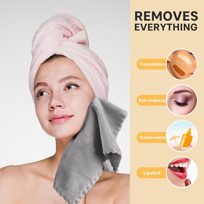 SUNLAND Microfiber Face Cloth Reusable Makeup Remover Facial Cleansing Towel