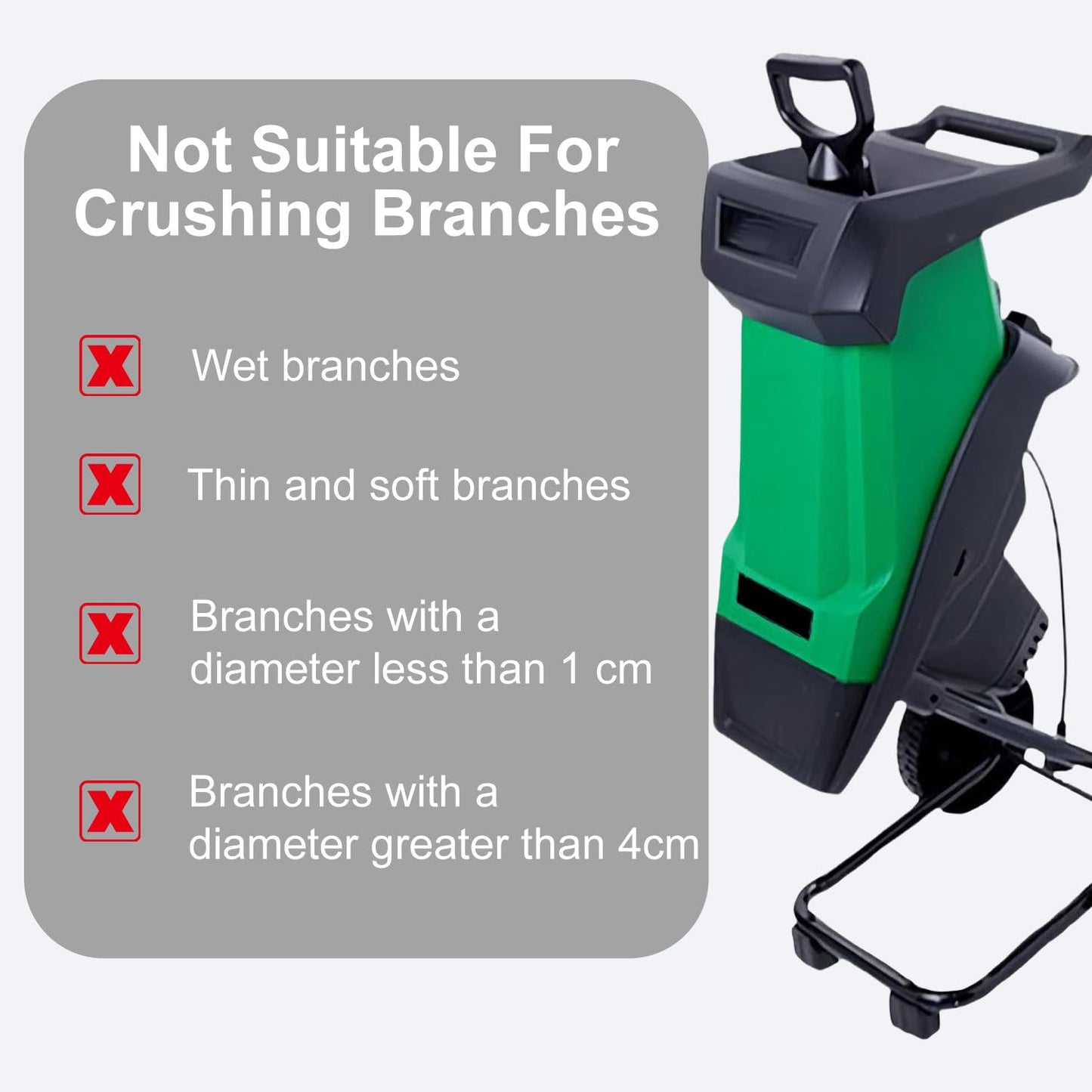 XygZythror Electric Garden Shredder & Wood Chipper, Garden Tree Branch Crusher Machine, 40mm Cutting Capacity,Overload Protection, for Lawn and Garden Use Yellow