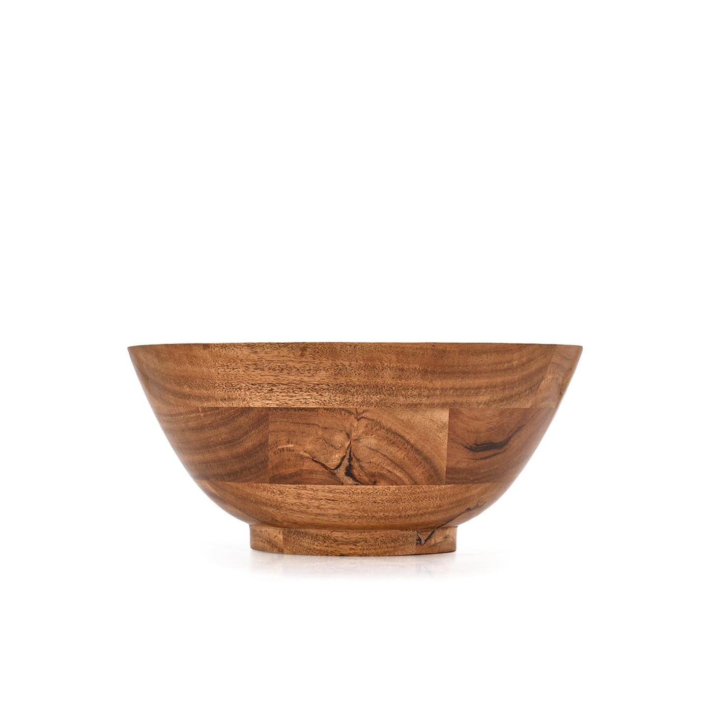 Mahasu Acacia Wood Round Shaped Serving Bowl For Fruit,Dessert Platter Centerpiece Dining Living Room Home Kitchen Décor (9" x 9" x 4")