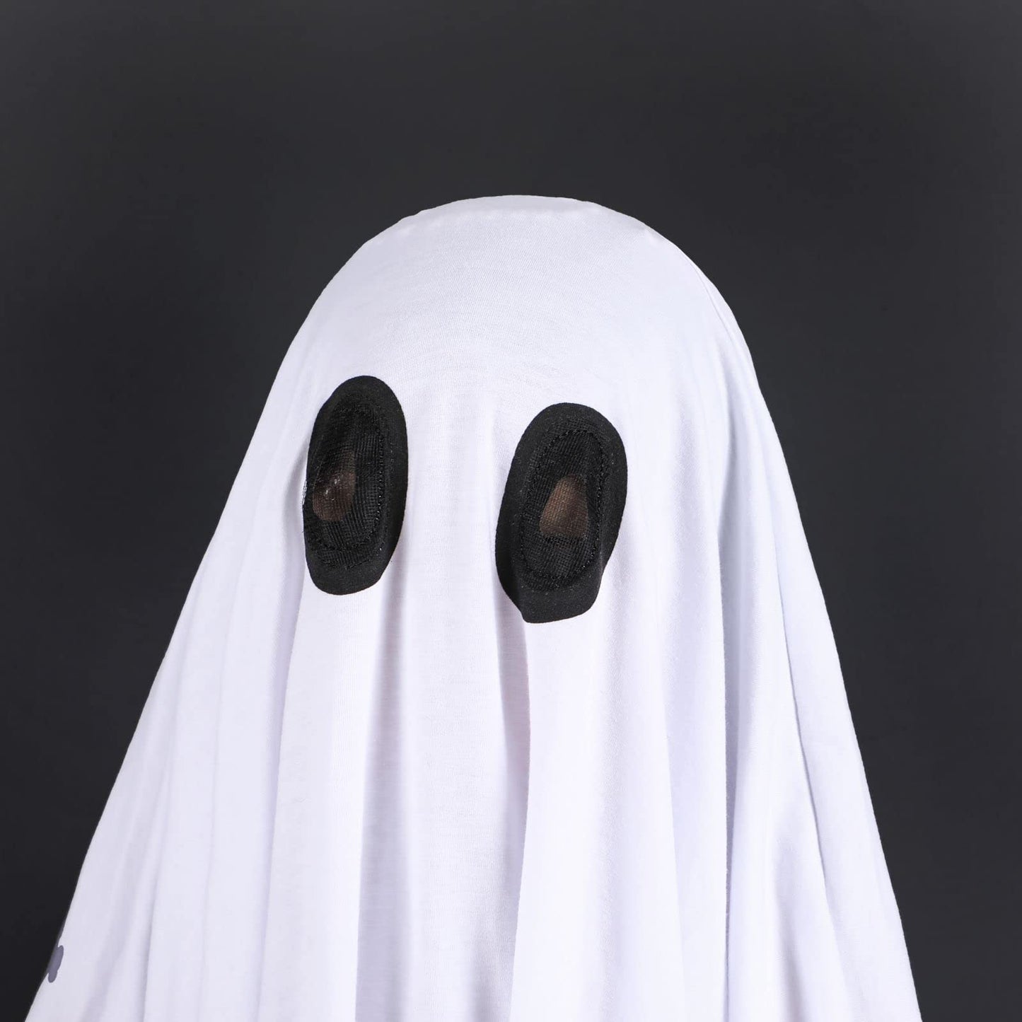 Noubeau Unisex Kid Ghost Costume Girl Halloween Fancy Dress Cosplay Boy White Boo Ghost Cloak Child Spooky Trick-or-Treating(White,5-7 Years)