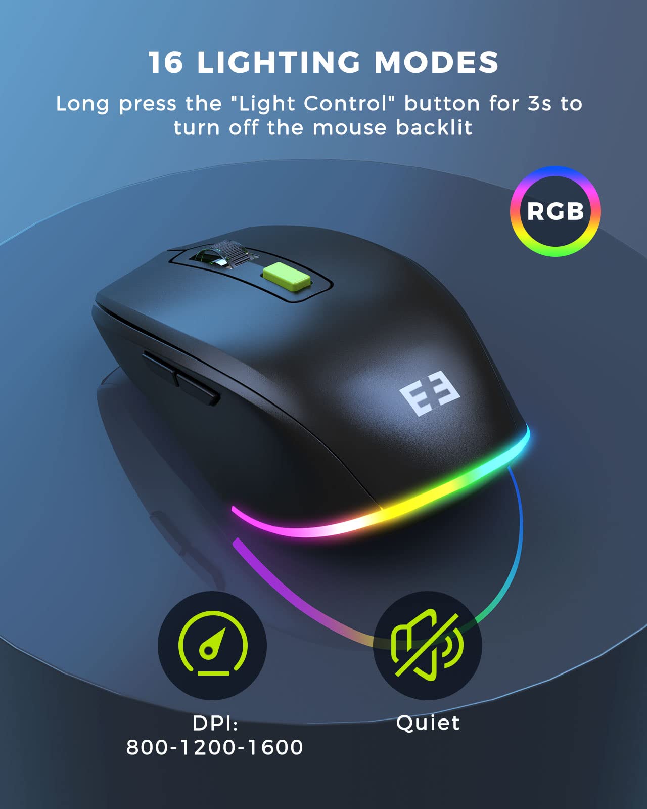 seenda 2.4G Wireless Keyboard and Mouse Combo with Rainbow Backlit, Rechargeable Keyboard and Mice Set UK Layout Full Size with 2 in 1 USB C & USB A Dongle and Wirst Rest, Black