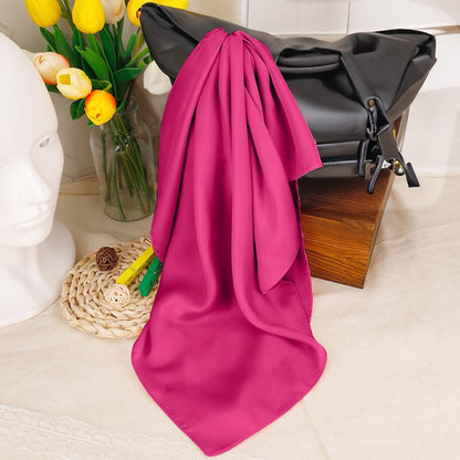 NZKNP Neck Scarf,Neck Scarf for Women,Hot Pink Bandana,Hair Scarf,Silk Head Scarf,Flight Attendant Halloween Costume,Purse Scarf for Handbags,Summer Scarf for Women Lightweight