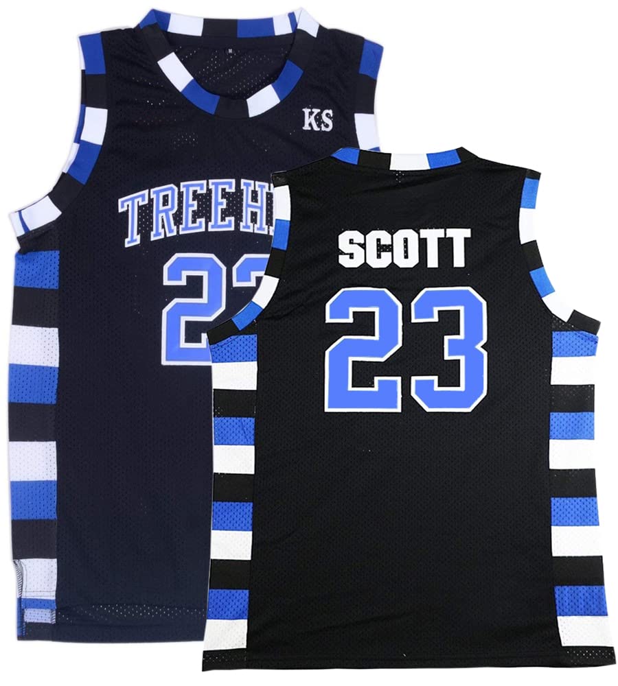 Mens One Tree Hill Scott Basketball Jersey (#23 Black, X-Large)