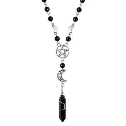 Sacina Gothic Emo Grunge Crescent Moon Choker Necklace, Moon Sun Pendant, Gothic Goth Necklace, Halloween Christmas Jewelry Gift for Women