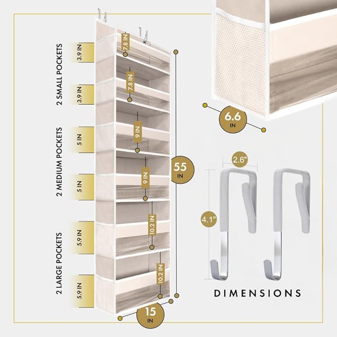 HOMELUX THEORY UPGRADED 6 Tiers Over The Door Organizer Hanging
