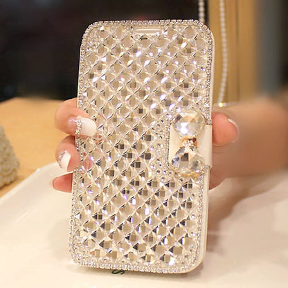 Shinyzone Bling Diamond Wallet Case for iPhone 14 Plus 6.7,3D Handmade Sparkle Crystal Sturnning Stones Magnet Bowknot Buckle Flip Folio PU Leather Phone Cover with Card Holder