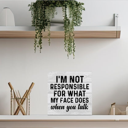 Funny Office Wooden Box Sign Home Decor Office Quote Wood Sign Desk Decoration Coworker Wood Block Plaque Box for Shelf 5 x 5 Inches