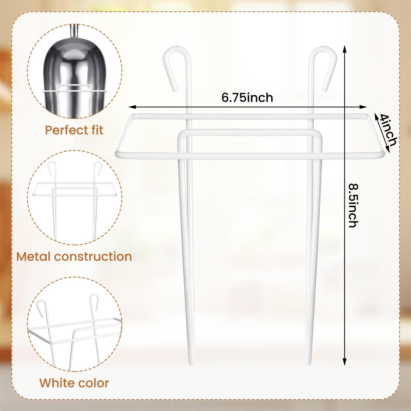 Teecyhooo 2 Set 85 oz Aluminum Ice Scoop with Holder Large Metal Utility Scoop Professional Grade Scooper for Ice, Flour, Candy, Sugar, Rice, Popcorn, Coffee, and Beans for Home or Commercial Kitchens