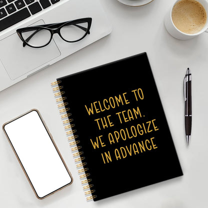 PUVOXHO Welcome to The Best Team 160 Blank Pages Spiral Notebook, New Job Gifts for Employee, Dream Team Gifts for Colleagues, New Employee Welcome Presents, New Beginning Presents for Coworker