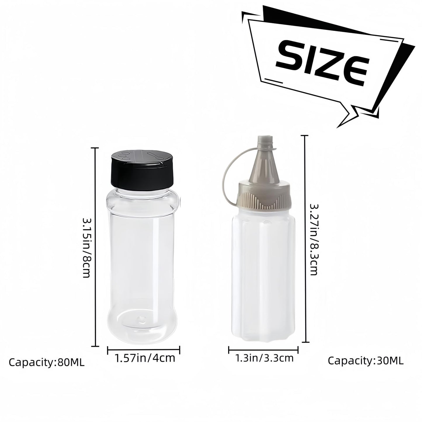 Portable Seasoning Bottle Set, Mini Plastic Spice Jar And Mini Plastic Jam Squeeze Bottle Set Suitable For Outdoor Barbecue, Camping, Kitchen Filling With Salt, Pepper, Jam And Various Seasonings