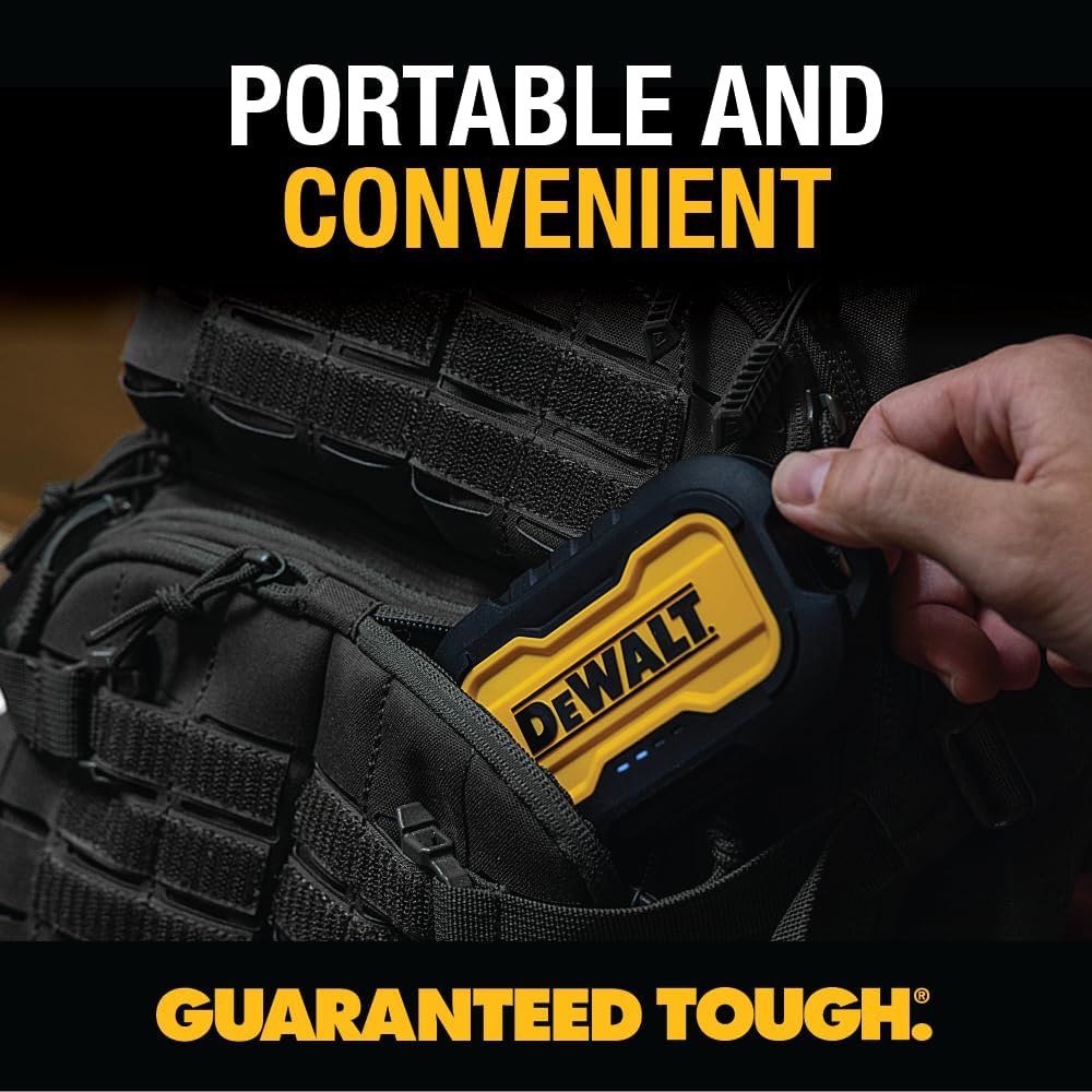 DEWALT Heavy Duty Portable Charger, Power Bank, 10,000 mAh Battery Pack with USB-C Port for iPhone 16/16 Plus/16 Pro/16 Pro Max, iPhone 15/14/13, Samsung Galaxy