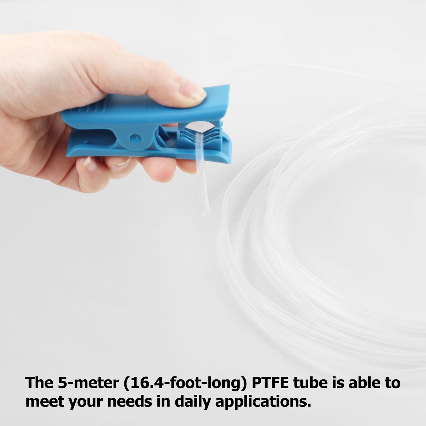 Redrex 5M PTFE Tube for A1 2.5mm IDx4mm OD Transparent Ultra-smooth Heat-resistant Bowden Tube with Cutter for 1.75mm Filament for Bambu Lab A1/A1 mini/P1P/P1S/X1C,K1/K1 Max/Ender 3 V3 3D Printer