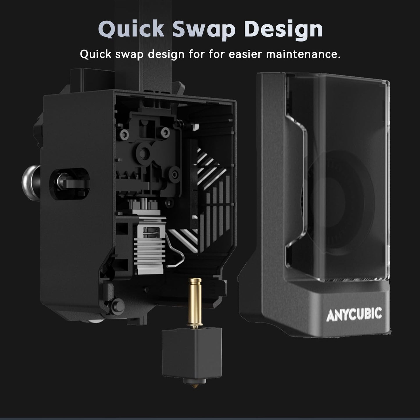 ANYCUBIC Kobra 3 Hotend 3D Printer Extruder Print Head with Silicone Sock 0.4mm Brass Nozzle 24V Ceramic Cartridge Heater Without Heat Sink for Kobra 3,Kobra 3 Combo 3D Printers