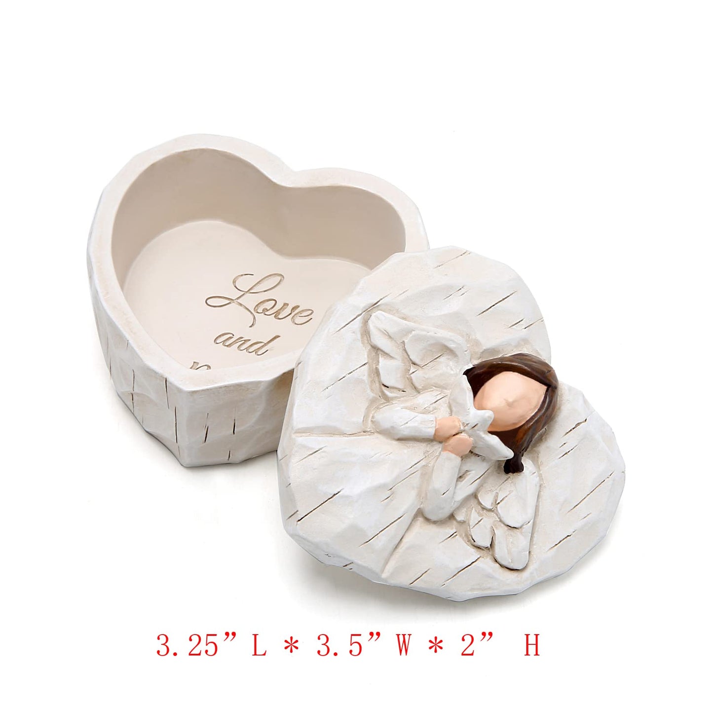 Hodao Angle Figurines Keepsake Box Decorations For Home Living Room Table Sculpted Hand-Painted Memorial Keepsake Box Love And Peace Gifts Jewelry Decor Birthday Gifts For Mom, Grandma