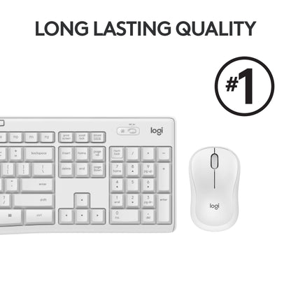 Logitech MK295 Wireless Mouse & Keyboard Combo with SilentTouch Technology, Full Numpad, Advanced Optical Tracking, Lag-Free Wireless, 90% Less Noise - Graphite