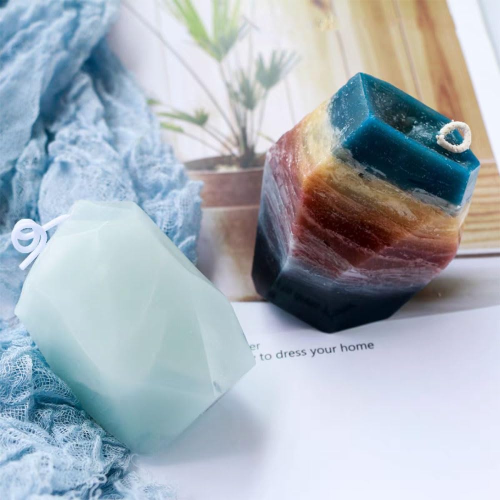 BIGEBO Gem Stone Resin Molds Silicone, Multi-Faceted Crystal Molds for Epoxy Resin Quartz Jewelry Candle Soap Ice Cube Keychain Pendant Resin Tools