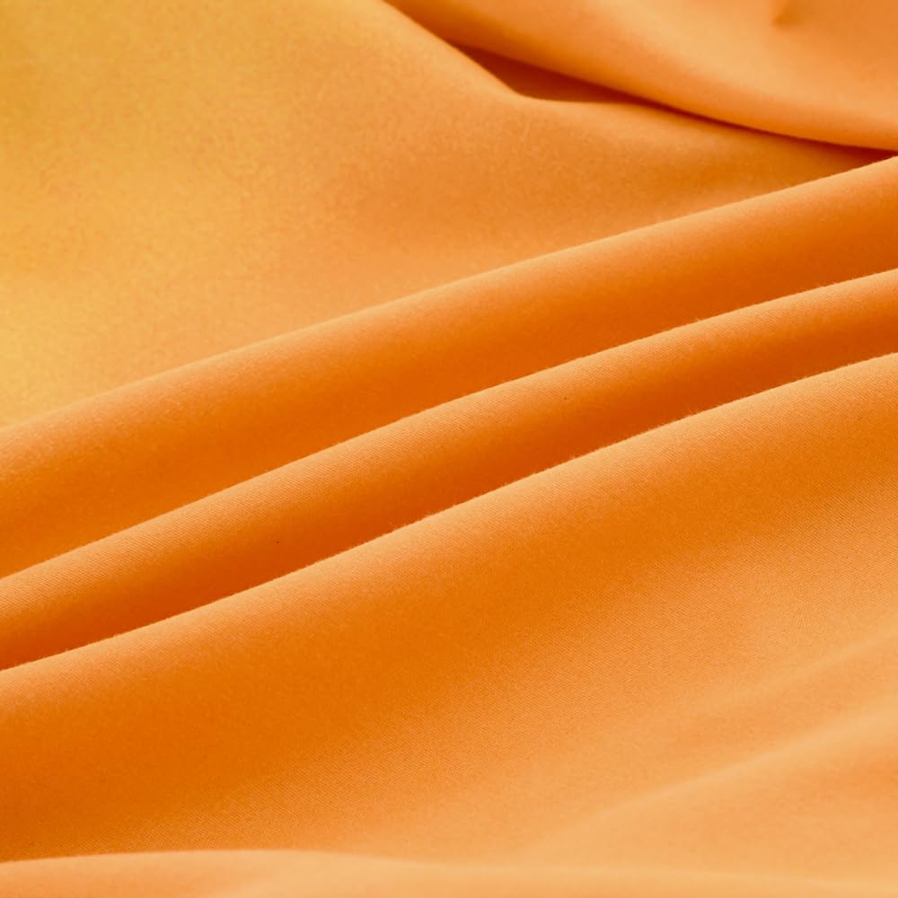 NATURETY Bedding Fitted Sheet with Deep Pocket,Thicken Printed Fabric Bed Sheets (Orange, Twin)