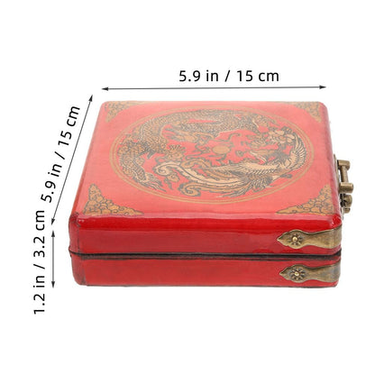 OSALADI Chinese Jewelry Box Handmade Vintage Jewelry Organizer Wooden Box Antique Trinket Case Dragon Bangle Container Bracelet Holder for Women Treasure Earring