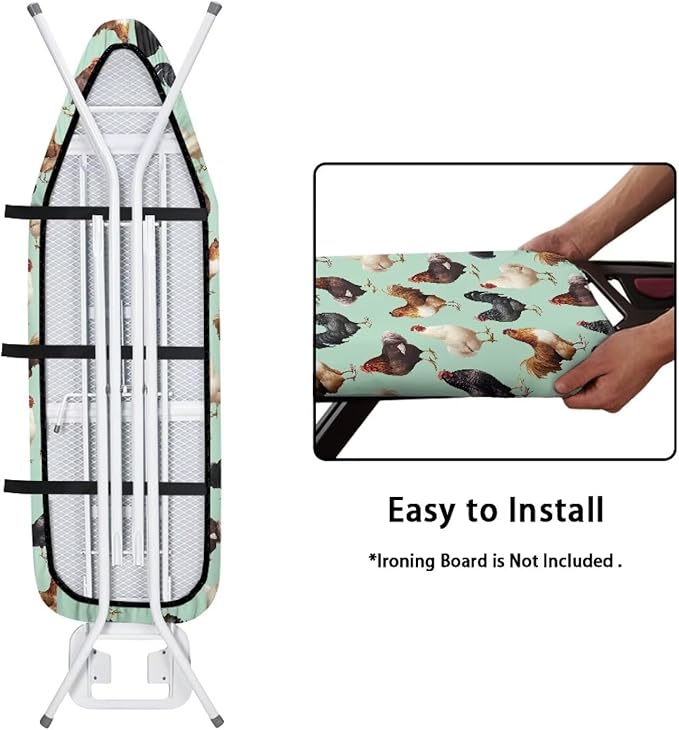 Rooster Ironing Board Cover Heat Reflective Stain Resistant Ironing Board Covers