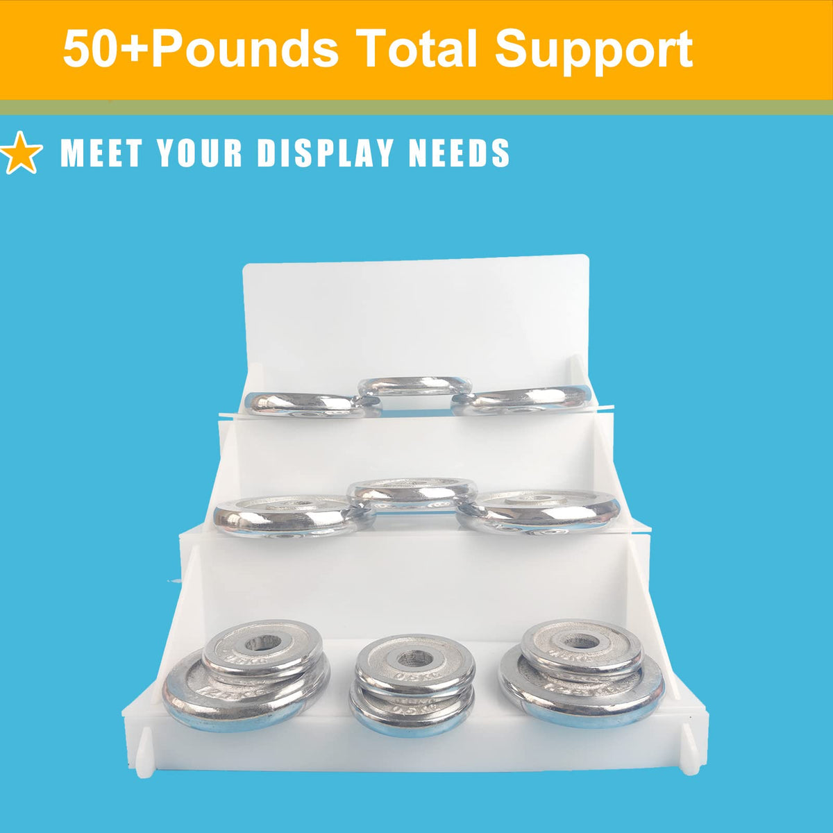 MgcSTEM 18.55''x16''x15'' Portable Product Display Stand - White Table for Craft Shows, Retail, Farmers Markets, Candy, and Vendors - Repeatable Assembly/Disassembly Shelf