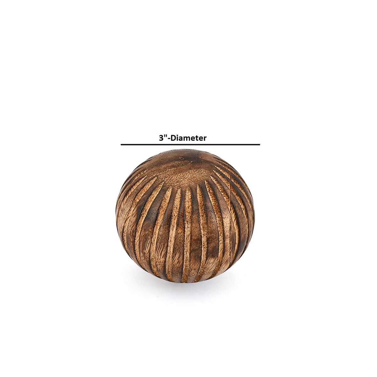 Mahasu Decorative Balls Set of 3 Mango Wood Home Decor Modern Balls for Living Room, Bedroom, Kitchen (3" x 3"x 3")