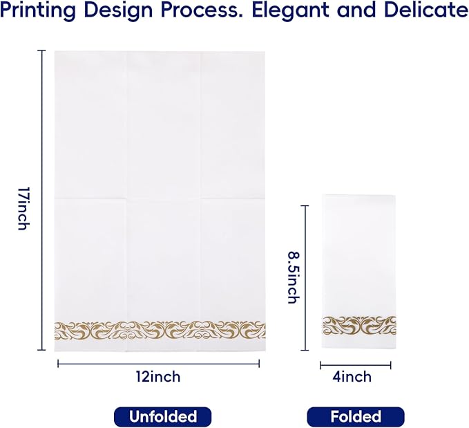 200 Disposable Hand Towels Soft and Absorbent Linen Feel Dinner Napkin Durable