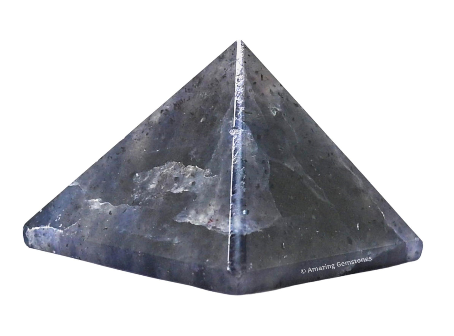 Amazing Gemstone Iolite Pyramid Crystal Healing Stones - 1.5" Great Pyramid Figurine of Natural Stone Pyramid for Meditation, Reiki, Chakra Balancing and Crystal Pyramids Grid