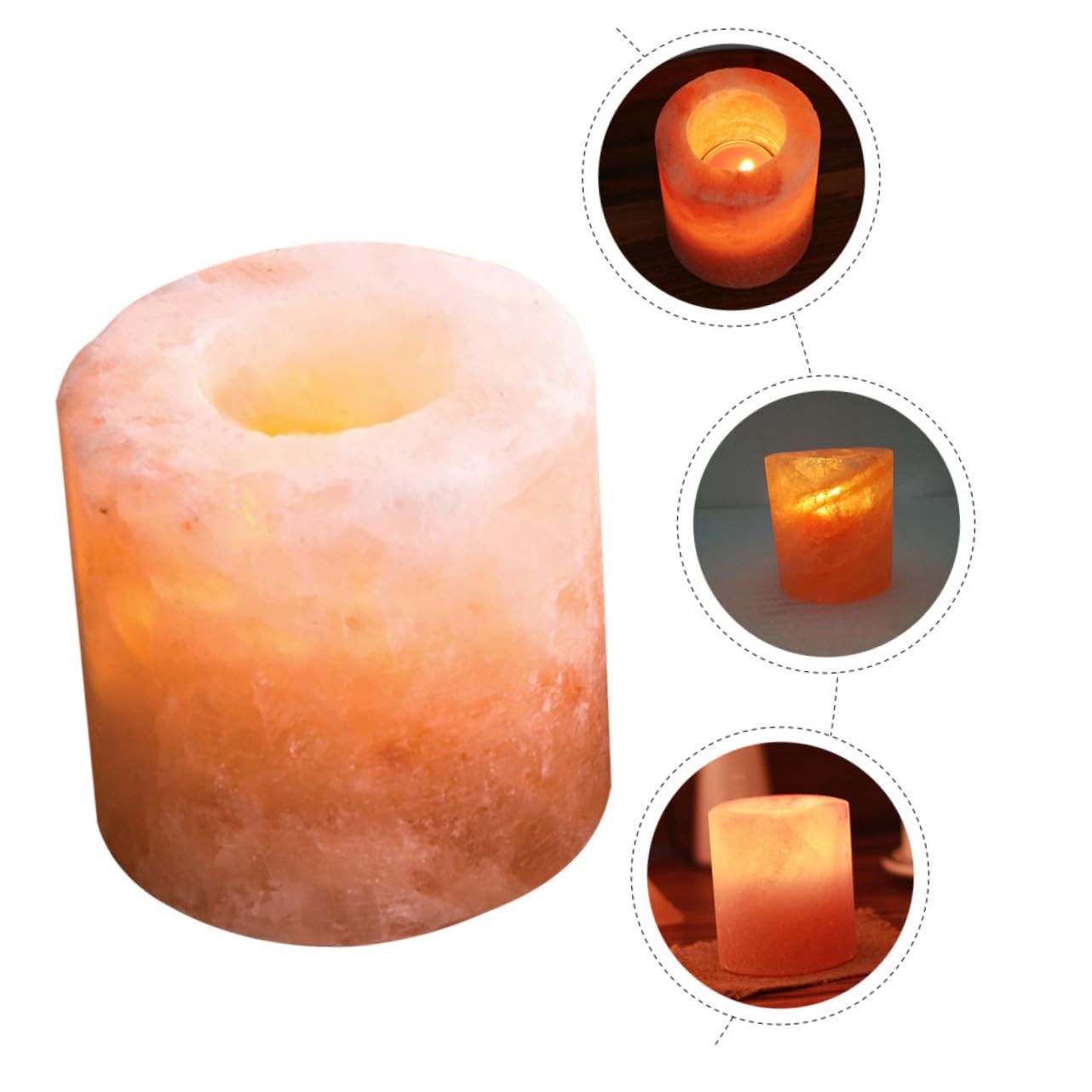STOBAZA Japanese Decor Candle Holder Himalayan Salt Table Decor Eco-Friendly Home Ornament