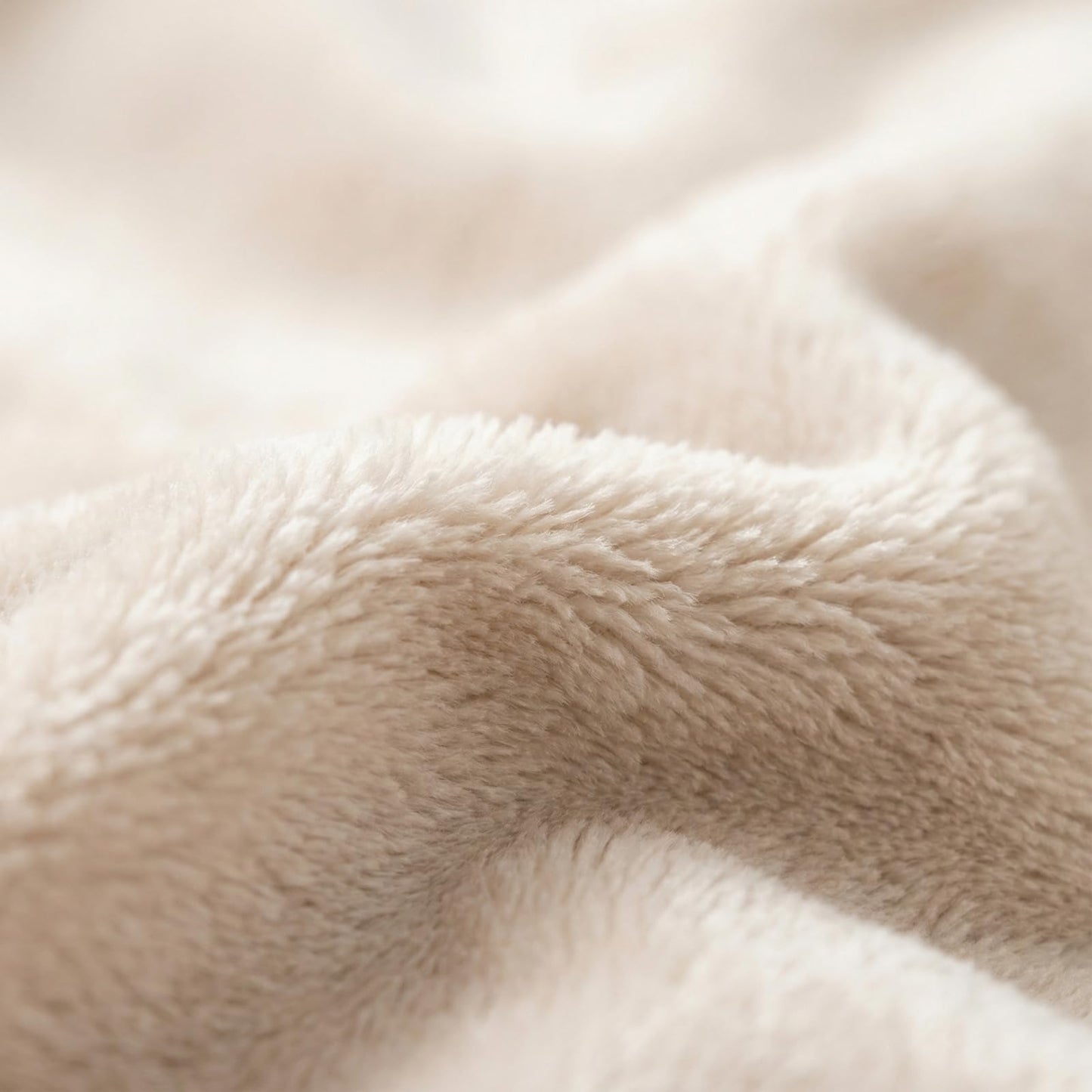 Fleece Throw Blanket 50" x 70" - Soft Cozy Microfiber Plush Blanket, Lightweight Warm Throw for Couch Bed Sofa Chair, All Season Use, Beige