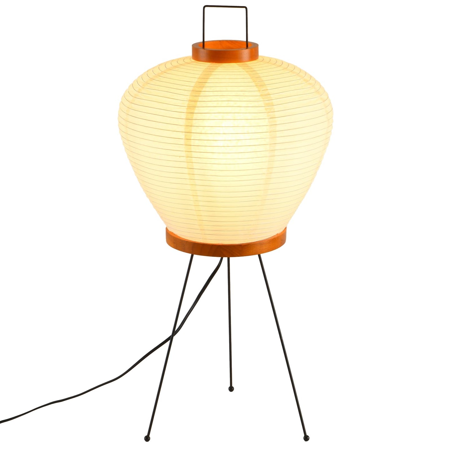Teru Ji Kaikang 13" Rice Paper Floor Light,Nordic Design Rice Floor Lamp,Round Paper Lantern Bedside Light,Living Room Desk Lamp Bedrooms Paper Desktop Lamp