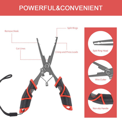 YLINSHA Fishing Tool Kit Fillet Knife Fishing 8pack Including Fishing Knife Fishing Scissors Fishing Pliers Saltwater Fish Measuring Ruler,Anti-Lost Lanyard Waterproof Storage BagTackle Accessory Kit