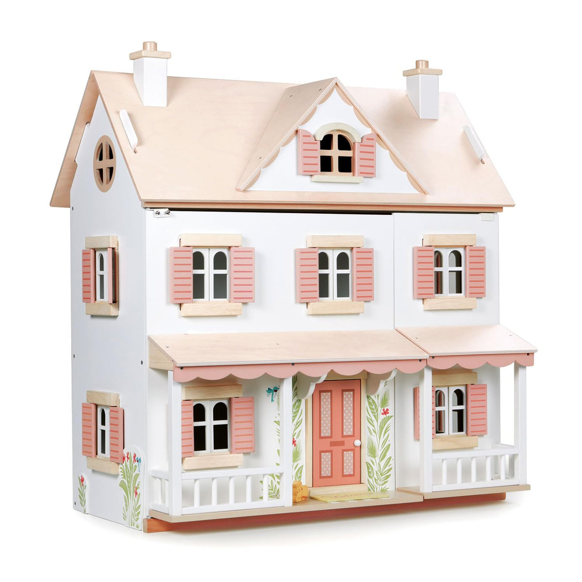 Tender Leaf Toys - Humming Bird House - 3 Story Large Wooden Colonial Style Doll House - Encourages Role-Play and Story Invention in Boys and Girls - Age 3+