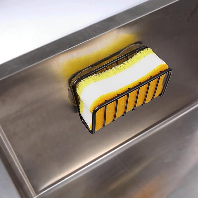 Toplife Sponge Holder for Kitchen Sink, Rust-Proof Suction Cup Sponge Caddy