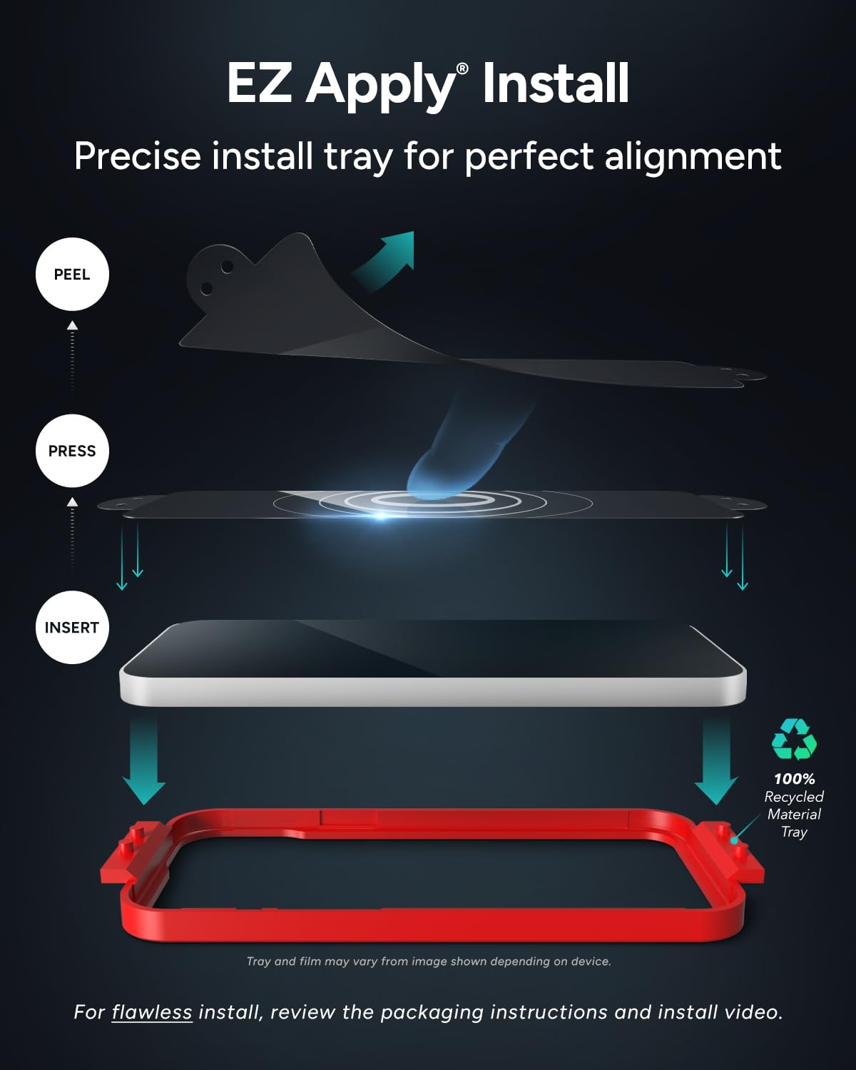 ZAGG Glass Elite Screen Protector for iPhone 16 Pro - 5X Stronger, Reinforced Edges, Ultra-Strong Tempered Glass, Scratch Resistant, Anti-Smudge, Easy Installation, InvisibleShield, Eco-Friendly