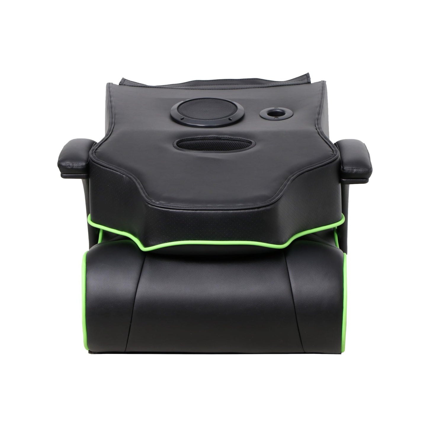 X Rocker Limewire Video Gaming Floor Chair with Armrests, Built-In Audio via Wireless Bluetooth, Foldable, Vegan Leather, 300 lbs Max, Amazon Exclusive, Black with Green
