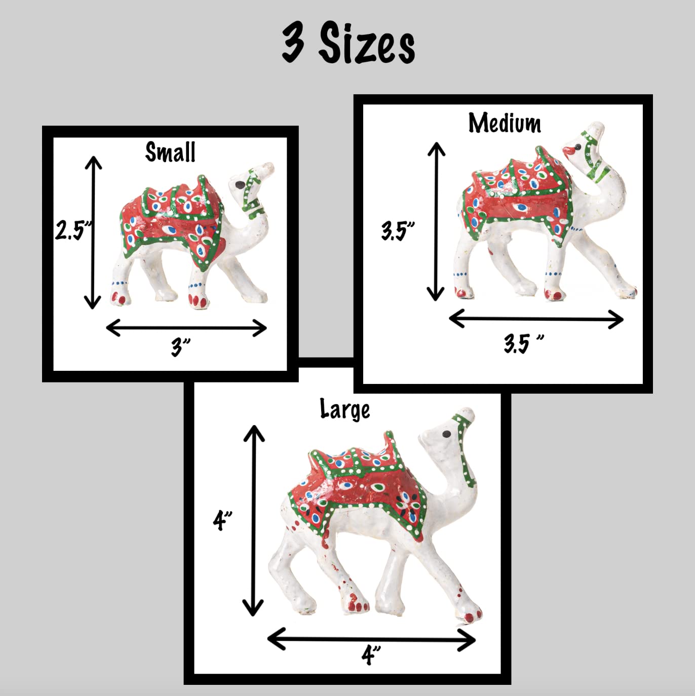Tarini Gallery Traditional Indian Rajasthani Showpiece Table Home Office Festive Party Decoration Décor & Gifting (White Camel Family Set of 3)