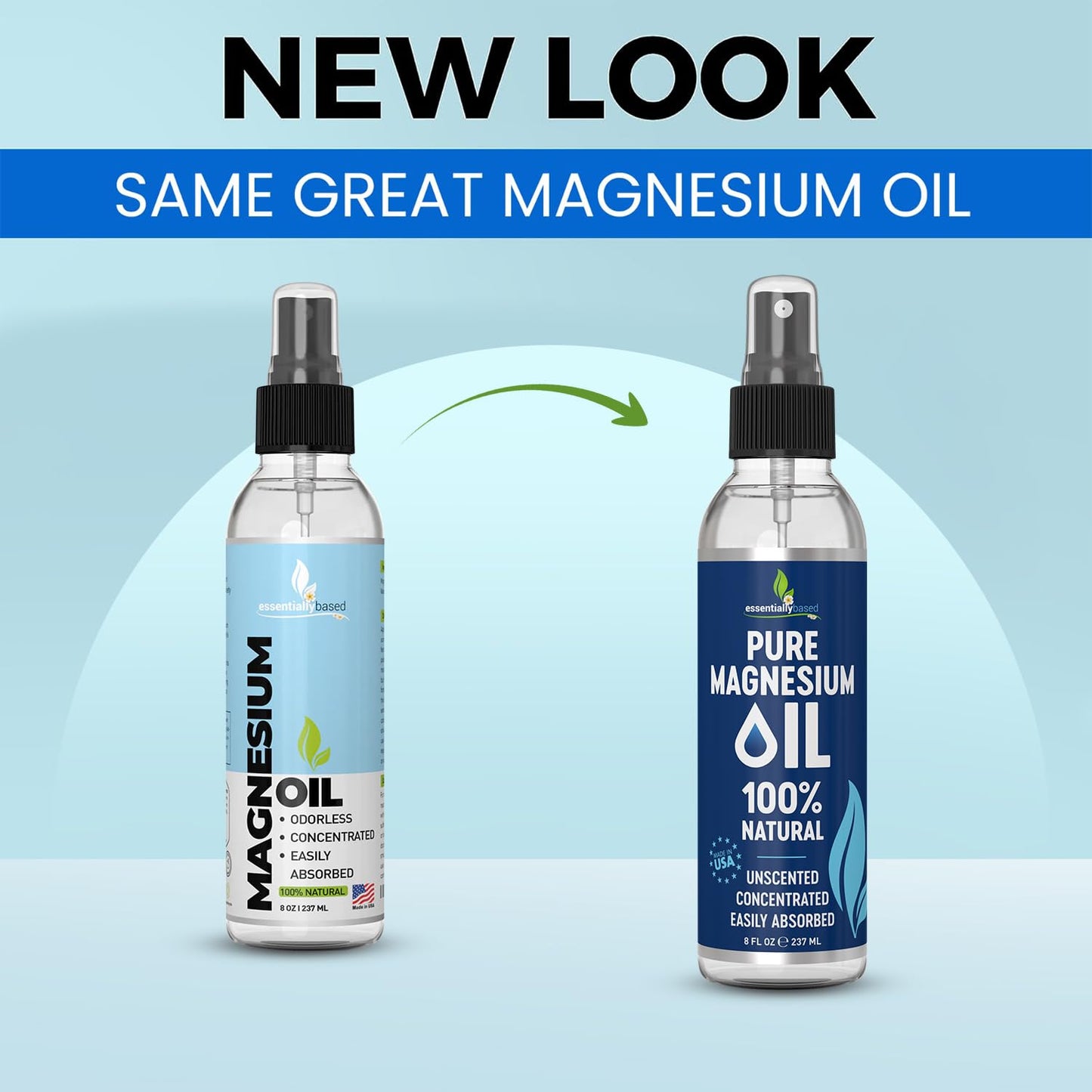 Essentially Based Magnesium Oil Spray | 236ml | Magnesium Spray for Muscles, Restless Legs & Aching Joints | Improve Sleep & Reduces Migraines | Transdermal Magnesium | Magnesium Chloride Oil