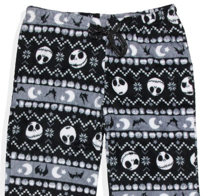 The Nightmare Before Christmas Women's Jack Skellington FairIsle Minky Plush Pajama Pants (X-Large)