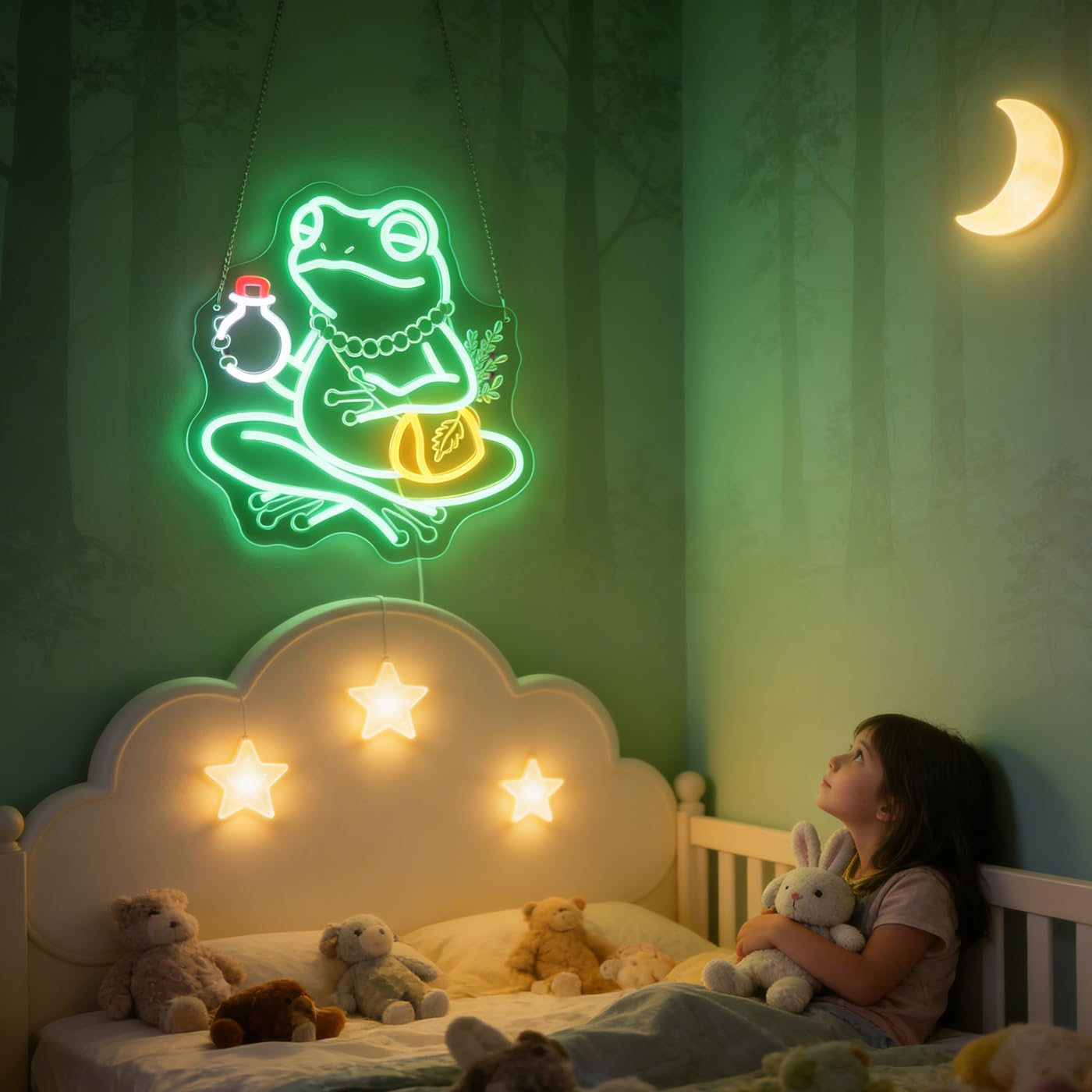 "Meditating Frog" Zen Neon Light for Game Room Study – Serene LED Wall Art for Yoga Lounge, Dimmable USB, Peaceful Gift for Gamers