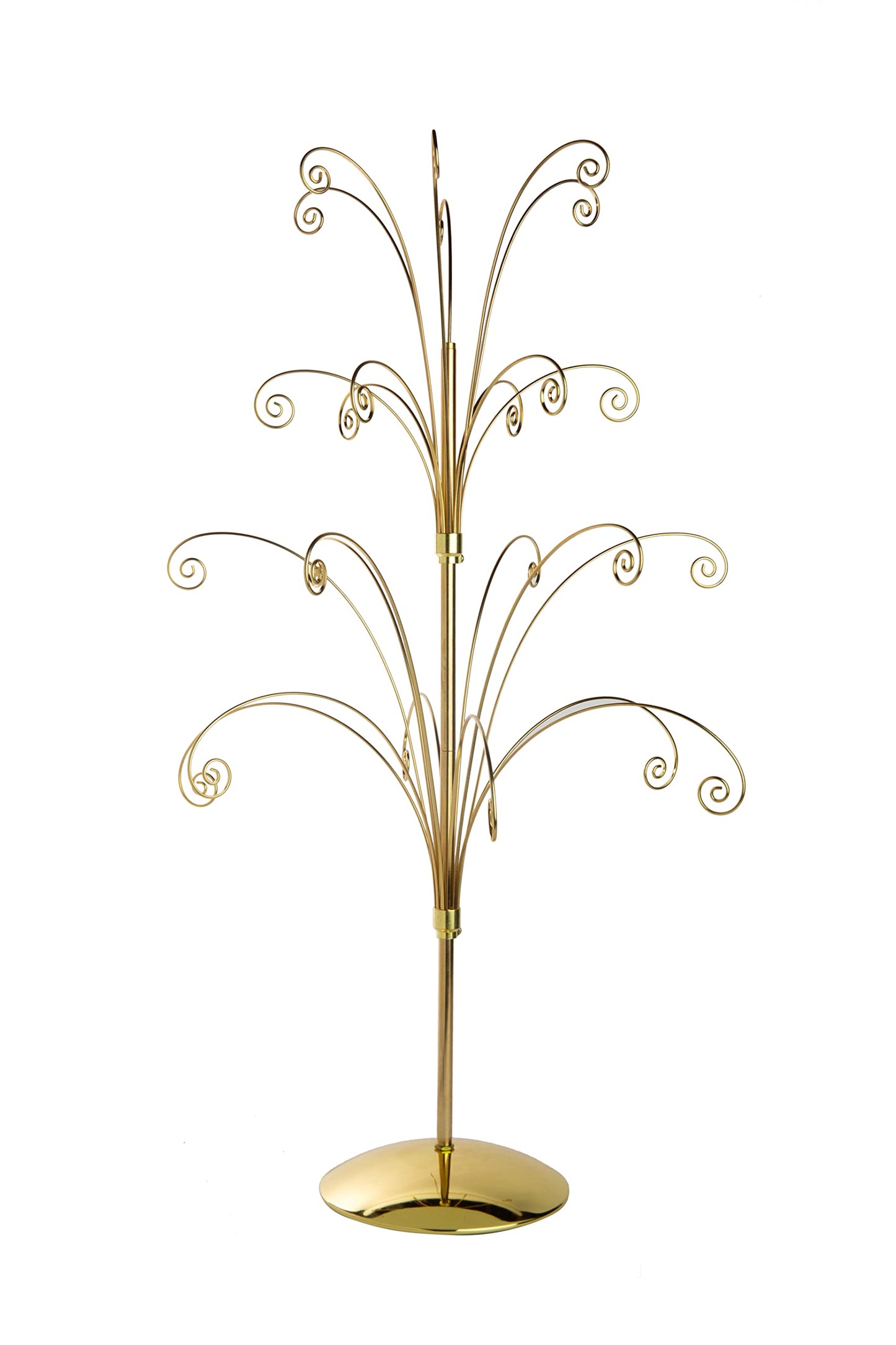 Creative Hobbies ORNTREE 36 Inch Tall Ornament Display Tree, Bright Brass Plated, Holds 24 Ornaments