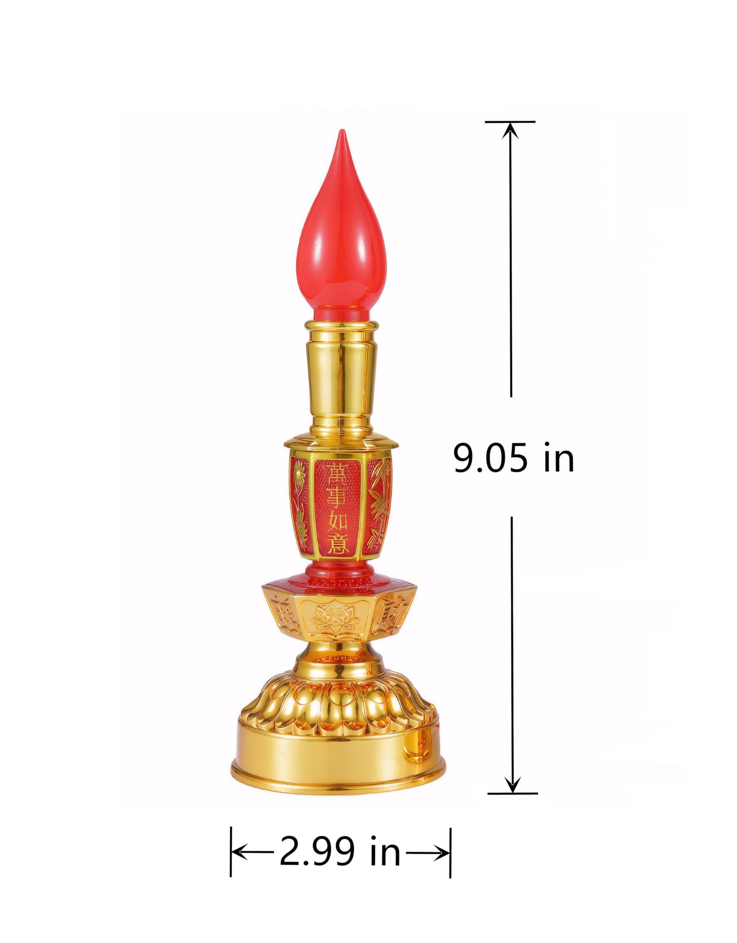 Omeet Led Retro Chinese Candle lamp Vintage Style Retro Nostalgic Ancient Chinese Style Buddhist Supplies - 1 Pair