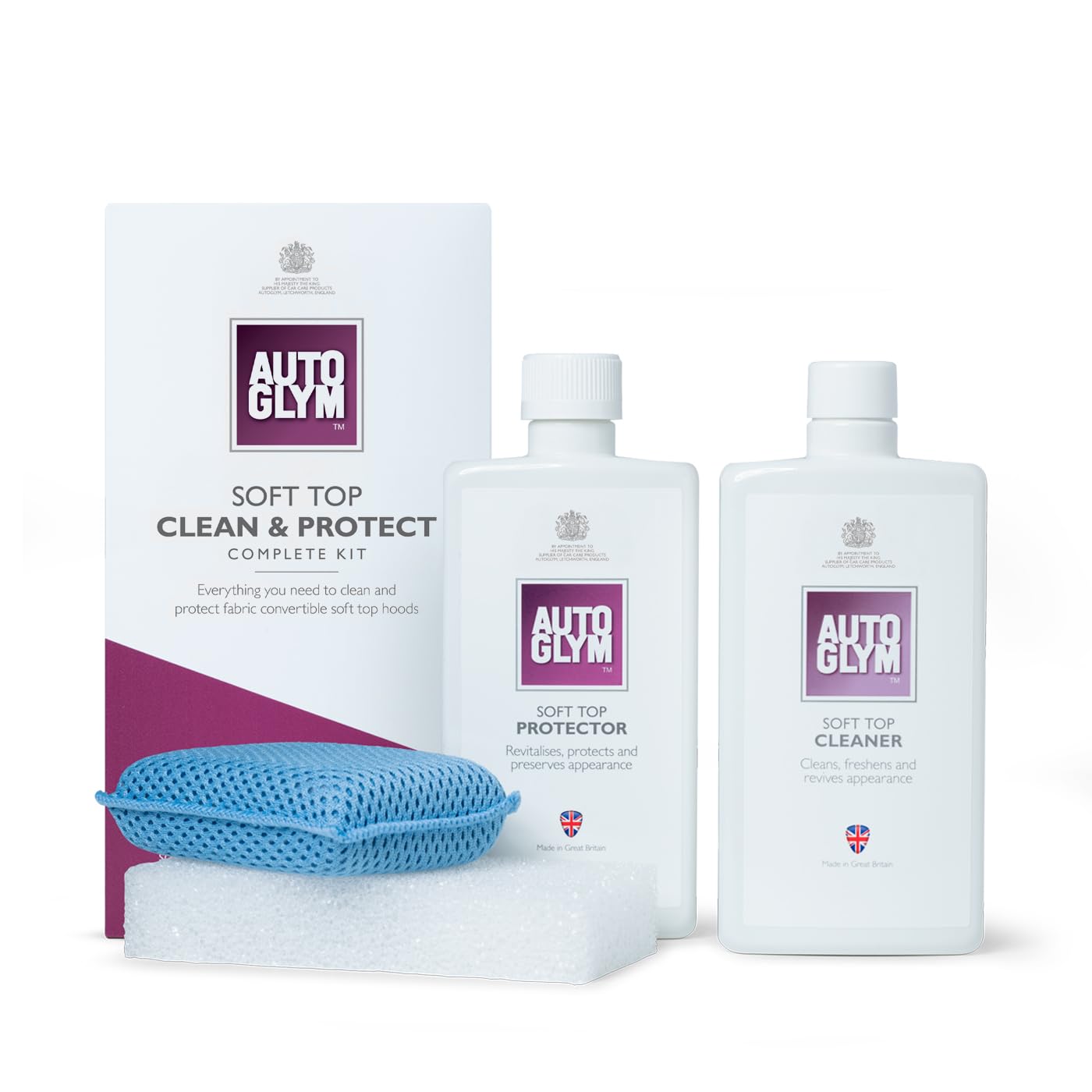 Autoglym Convertible Soft Top Clean & Protect Complete Kit - Convertible Roof Cleaner, Protector and Waterproofer - Fabric and Canvas Soft Top Moss, Mould & Stain Remover - Car Canvas Repair & Restore