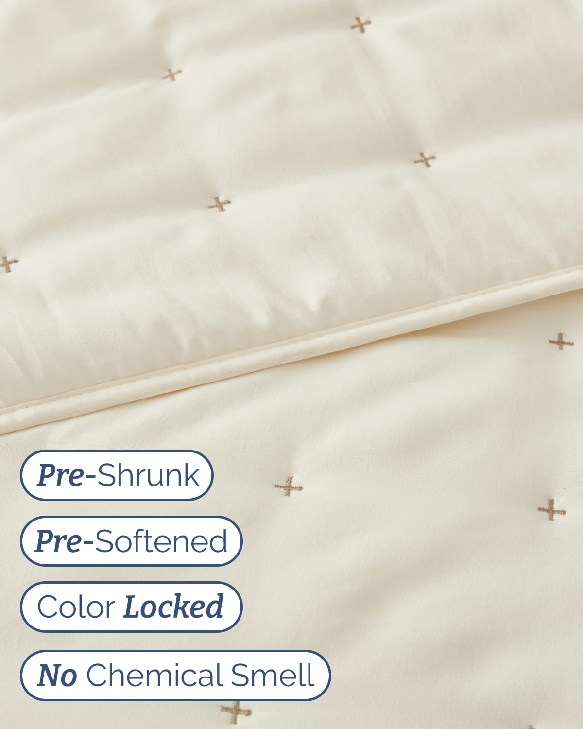 Quilts Queen Size - Bedspread for Queen Size - Lightweight Comforter Set - Quilt Bedding Set for All-Seasons - Ultra Soft, Breathable & Comfy - Summer Coverlet with 2 Pillow Shams - 90" x 96", Cream