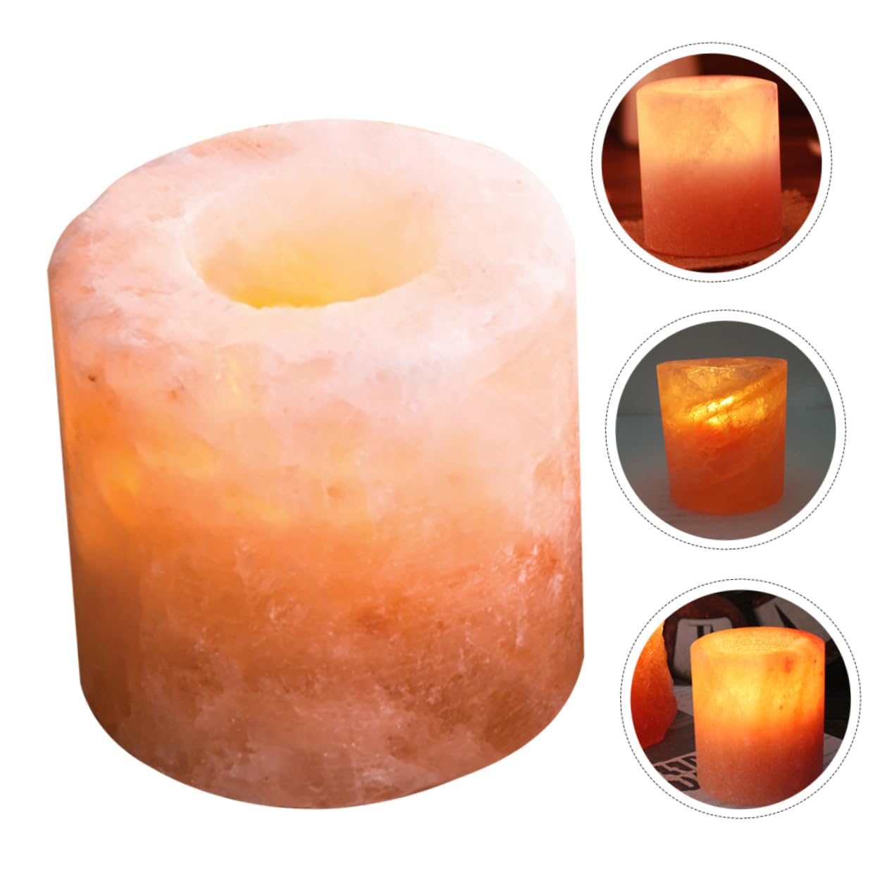 Alipis Himalayan Crystal Salt Candle Holder for Meditation Yoga Home Decor Votive Candle Stand 100% Natural Rustic Design for Table Centerpieces and Spiritual Spaces